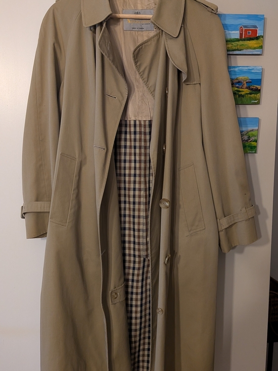 Aquascutum London Jackets & Blazers - Light Beige Trench Coat with Checked Lining - Aquascutum